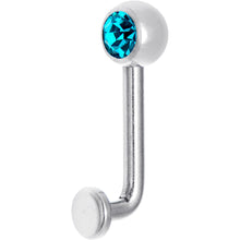Load image into Gallery viewer, 14G 5mm Zircon Blue Gem Vertical Hood Piercing -3/8 2.5mm Rise
