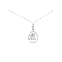 Load image into Gallery viewer, Espira 10K White Gold 1/8 cttw Round Cut Diamond Layered Spiral Pendant Necklace (I-J, I1-I2)
