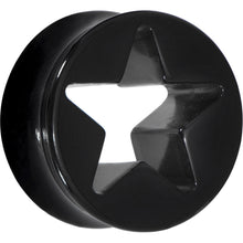 Load image into Gallery viewer, 18mm Black Acrylic Hollow Star Saddle Plug
