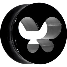 Load image into Gallery viewer, 18mm Black Acrylic Hollow Butterfly Saddle Plug
