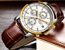 Load image into Gallery viewer, Men's  Waterproof Watch With Chronometers Date Display And Fluorescent Pointers Excellent Look Perfect Gift
