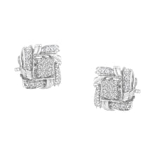 Load image into Gallery viewer, .925 Sterling Silver 1/2 Cttw Round-Cut Diamond Stud Earrings (I-J Color, I1-I2 Clarity)
