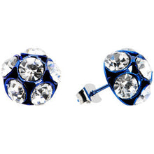 Load image into Gallery viewer, Blue Ball Gem Stud Earrings
