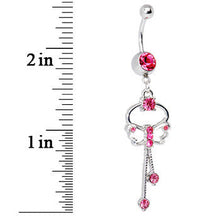 Load image into Gallery viewer, Butterfly Wishes Pink CZ Belly Ring
