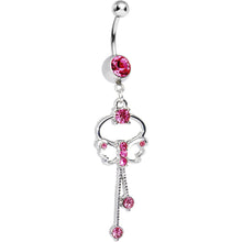 Load image into Gallery viewer, Butterfly Wishes Pink CZ Belly Ring
