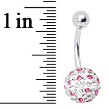 Load image into Gallery viewer, Striped Light Pink Crystal Evolution Belly Ring
