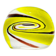Load image into Gallery viewer, Handmade Yellow Marbled Glass Ring
