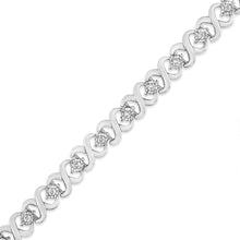 Load image into Gallery viewer, .925 Sterling Silver 1/3 Cttw Miracle Plate Round-Cut Diamond Infinity Link Bracelet  (I-J Color, I3 Clarity)  - Size 7.25"
