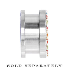 Load image into Gallery viewer, 18mm Stainless Steel Multi Gem Screw Fit Tunnel
