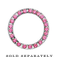 Load image into Gallery viewer, 9/16 Stainless Steel Pink Gem Screw Fit Tunnel
