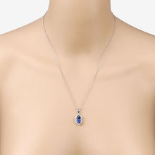 Load image into Gallery viewer, 2.44 Carat Genuine Tanzanite and White Diamond 14K White Gold Pendant
