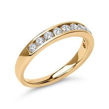 Load image into Gallery viewer, 14K Yellow Gold 1/2 Cttw Round Diamond 11 Stone Channel Set Band
