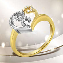 Load image into Gallery viewer, 10K Two-Toned Gold Diamond Heart Shape Cluster Ring (1/6 Cttw, H-I Color, I1-I2 Clarity) - Size 6
