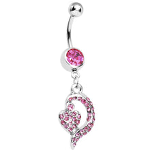 Load image into Gallery viewer, Pink Gem Dynamic Heart Belly Ring
