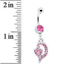 Load image into Gallery viewer, Pink Gem Dynamic Heart Belly Ring

