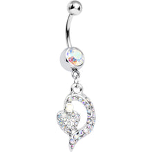 Load image into Gallery viewer, Aurora Gem Dynamic Heart Belly Ring
