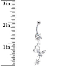 Load image into Gallery viewer, Clear CZ Flight of Fancy Butterfly Belly Ring
