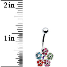 Load image into Gallery viewer, Multi Gem Kaleidoscope Flower Belly Ring
