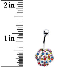 Load image into Gallery viewer, Multi Gem Fashionista Flower Belly Ring
