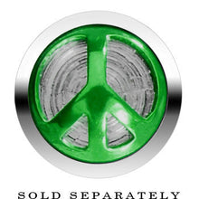 Load image into Gallery viewer, Anodized Titanium Green Peace Sign Cheater Plug
