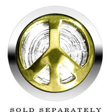 Load image into Gallery viewer, Anodized Titanium Gold Peace Sign Cheater Plug
