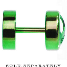 Load image into Gallery viewer, Green Anodized Titanium Peace Sign Cheater Plug

