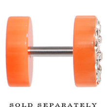Load image into Gallery viewer, Orange Acrylic Jeweled Star Cheater Plug
