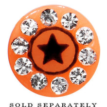 Load image into Gallery viewer, Orange Acrylic Jeweled Star Cheater Plug
