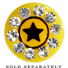 Load image into Gallery viewer, Yellow Acrylic Jeweled Star Cheater Plug
