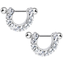 Load image into Gallery viewer, 14G 5/8 Clear Gem Flirtatious Flair Nipple Shield Set
