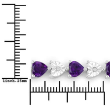 Load image into Gallery viewer, 6.59 Carat Genuine Amethyst and White Diamond .925 Sterling Silver Bracelet
