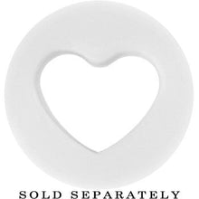 Load image into Gallery viewer, 00G White Heart Silicone Flexible Tunnel
