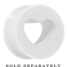 Load image into Gallery viewer, 00G White Heart Silicone Flexible Tunnel
