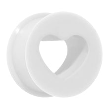 Load image into Gallery viewer, 5/8 White Heart Silicone Flexible Tunnel
