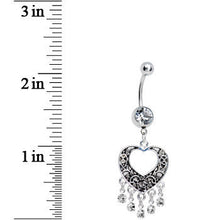 Load image into Gallery viewer, Crystalline Gem Hollow Heart Chandelier Belly Ring
