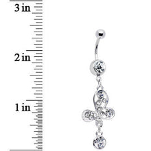 Load image into Gallery viewer, Clear Gem Modernistic Artistic Belly Ring
