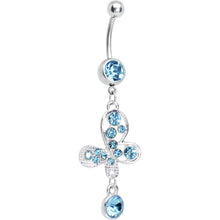 Load image into Gallery viewer, Aqua Gem Modernistic Artistic Belly Ring
