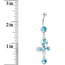 Load image into Gallery viewer, Aqua Gem Modernistic Artistic Belly Ring
