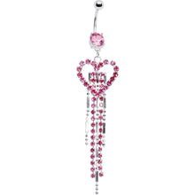 Load image into Gallery viewer, Pink Gem Swanky Heart Belly Ring

