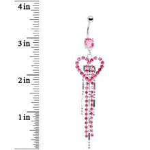 Load image into Gallery viewer, Pink Gem Swanky Heart Belly Ring
