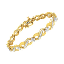 Load image into Gallery viewer, 10K Yellow Gold Round-Cut Diamond Infinite Love Bracelet (1.00 cttw, I-J Color, I2-I3 Clarity)
