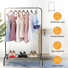 Load image into Gallery viewer, 33Lbs Loading Garment Racks Freestanding with Bottom Shelf
