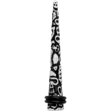 Load image into Gallery viewer, 0G Black White Resin Native Skull Taper
