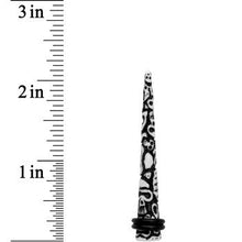 Load image into Gallery viewer, 0G Black White Resin Native Skull Taper
