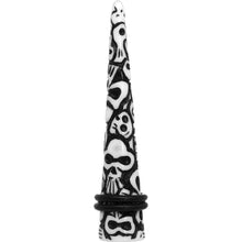 Load image into Gallery viewer, 00G Black White Resin Native Skull Taper
