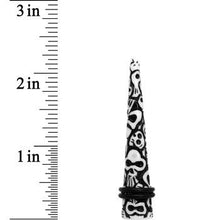Load image into Gallery viewer, 00G Black White Resin Native Skull Taper
