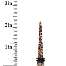 Load image into Gallery viewer, 0G Brown White Resin Native Skull Taper
