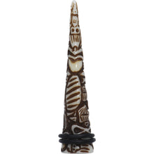 Load image into Gallery viewer, 9/16 Brown White Resin Native Skull Taper
