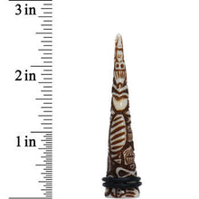 Load image into Gallery viewer, 9/16 Brown White Resin Native Skull Taper
