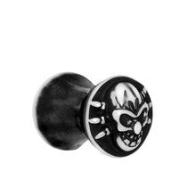 Load image into Gallery viewer, 2G Black White Resin Skull Saddle Plug
